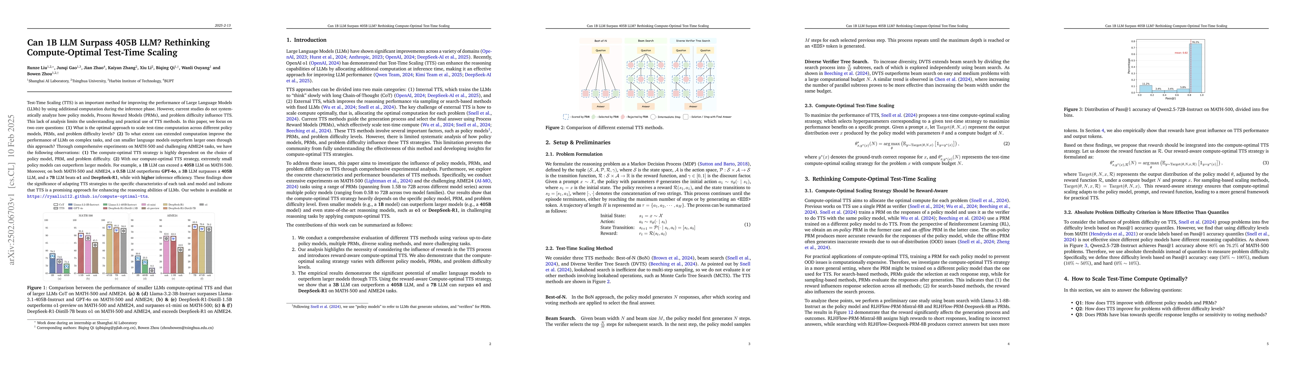 Thumbnail for Can 1B LLM Surpass 405B LLM? Rethinking Compute-Optimal Test-Time
  Scaling
