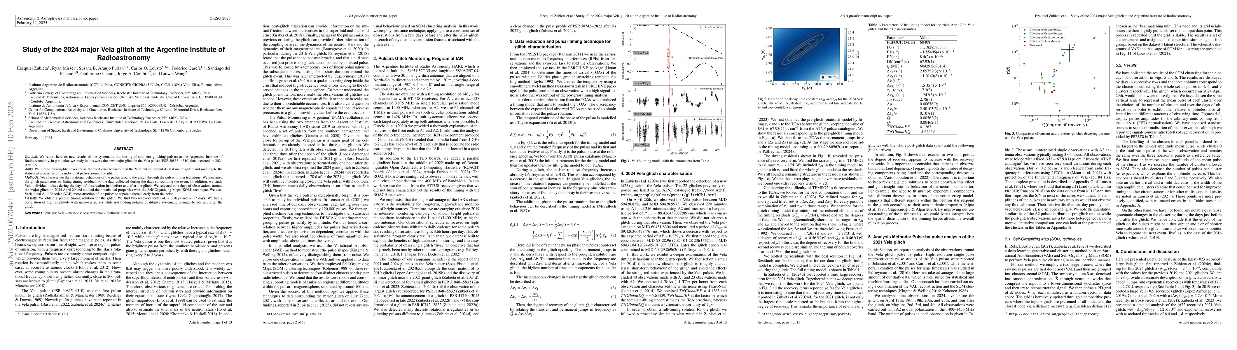 Thumbnail for Study of the 2024 major Vela glitch at the Argentine Institute of
  Radioastronomy