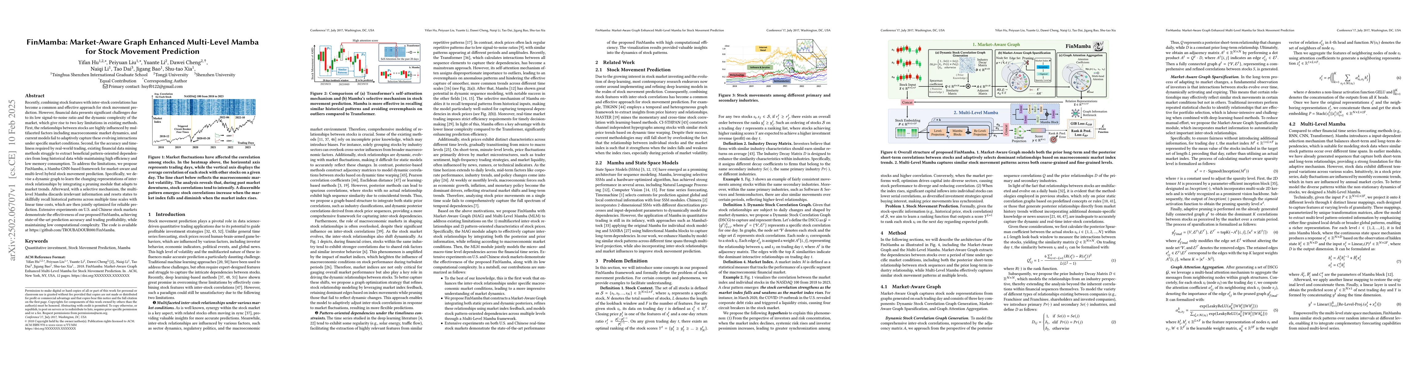 Thumbnail for FinMamba: Market-Aware Graph Enhanced Multi-Level Mamba for Stock
  Movement Prediction