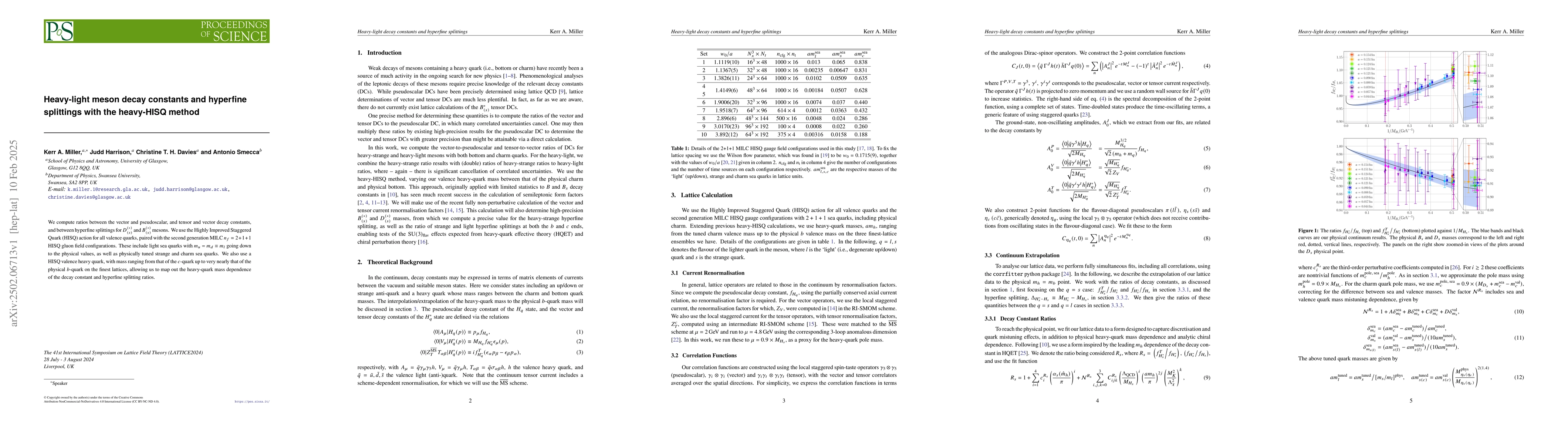 Thumbnail for Heavy-light meson decay constants and hyperfine splittings with the
  heavy-HISQ method