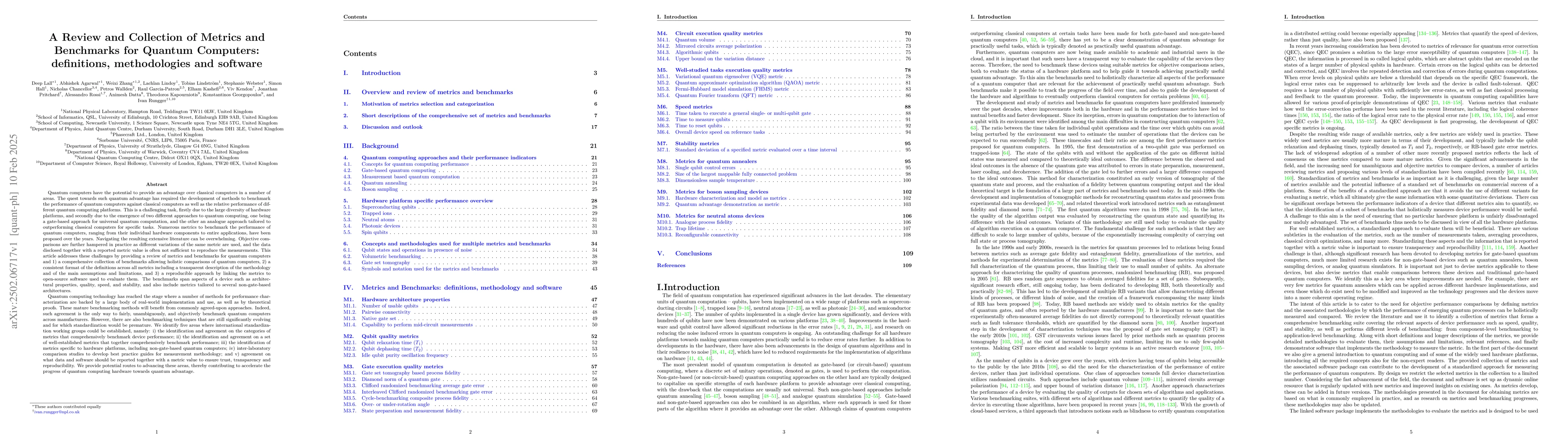Thumbnail for A Review and Collection of Metrics and Benchmarks for Quantum Computers:
  definitions, methodologies and software
