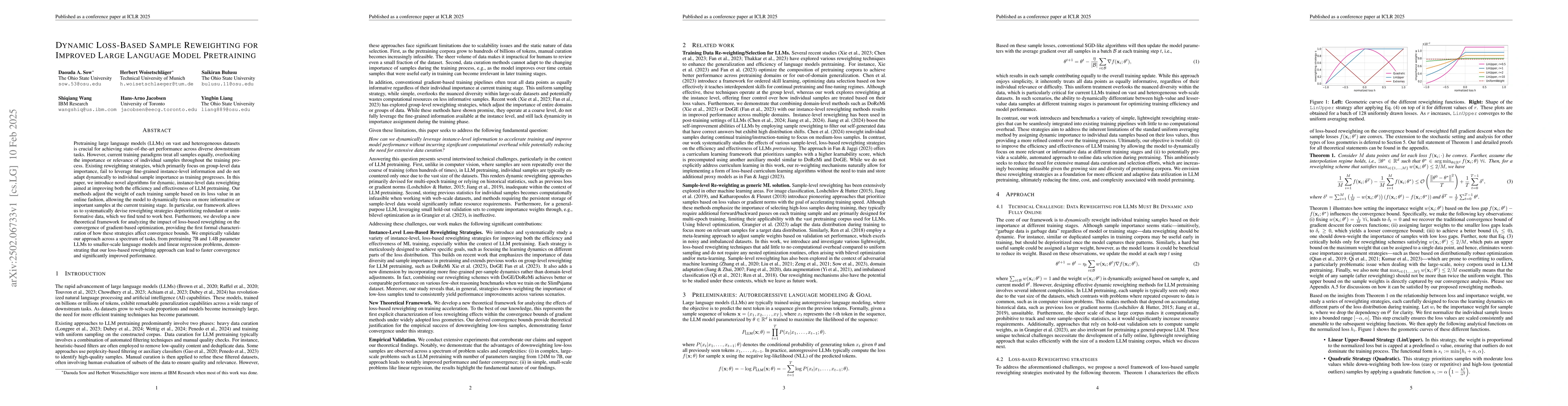 Thumbnail for Dynamic Loss-Based Sample Reweighting for Improved Large Language Model
  Pretraining