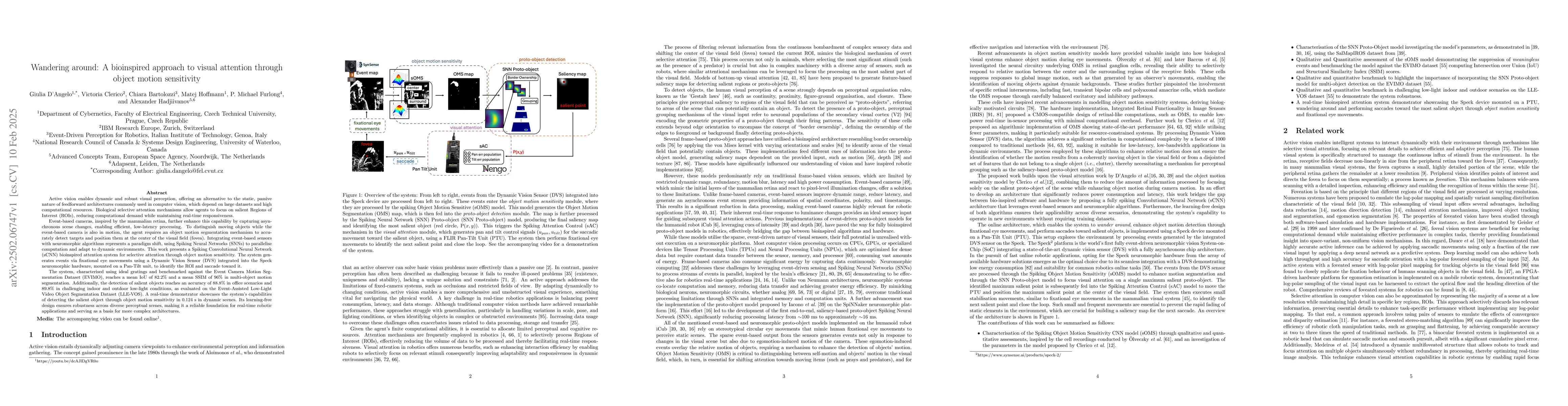 Thumbnail for Wandering around: A bioinspired approach to visual attention through
  object motion sensitivity