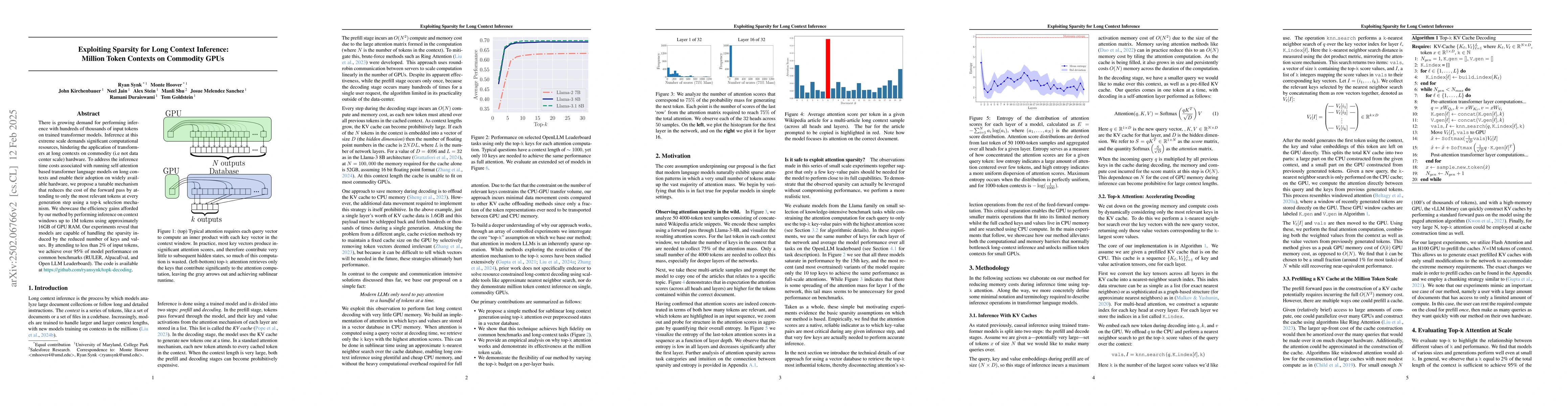 Thumbnail for Exploiting Sparsity for Long Context Inference: Million Token Contexts
  on Commodity GPUs