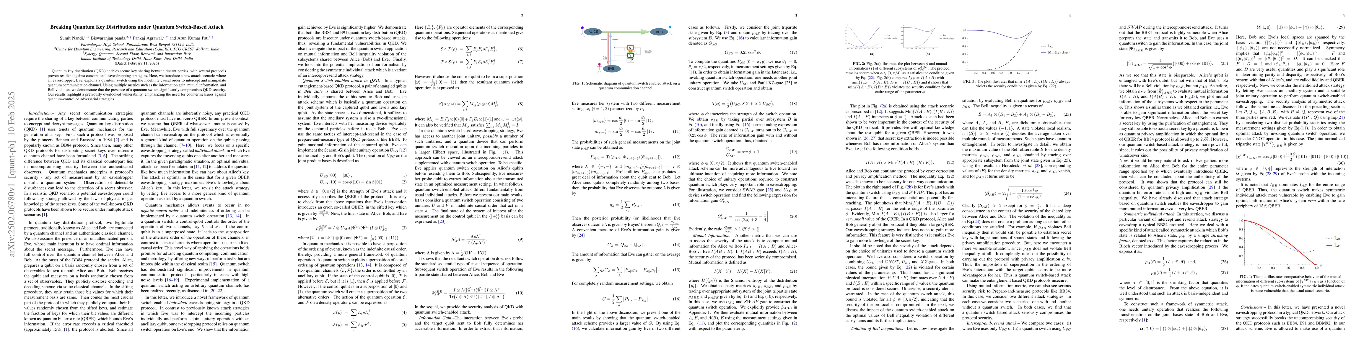 Thumbnail for Breaking Quantum Key Distributions under Quantum Switch-Based Attack