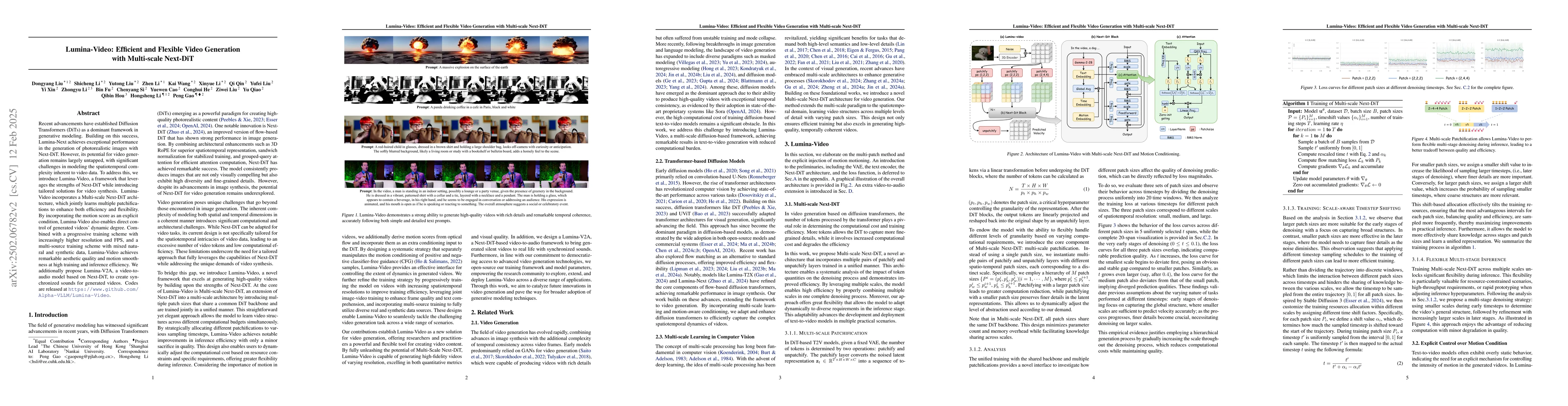 Thumbnail for Lumina-Video: Efficient and Flexible Video Generation with Multi-scale
  Next-DiT