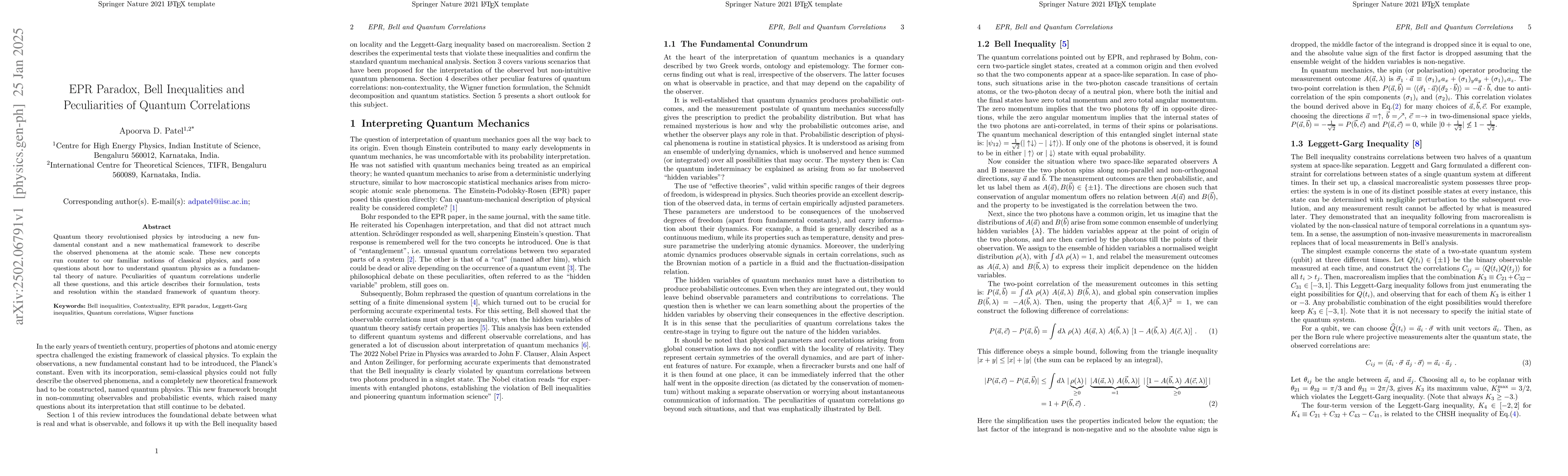 Thumbnail for EPR Paradox, Bell Inequalities and Peculiarities of Quantum Correlations