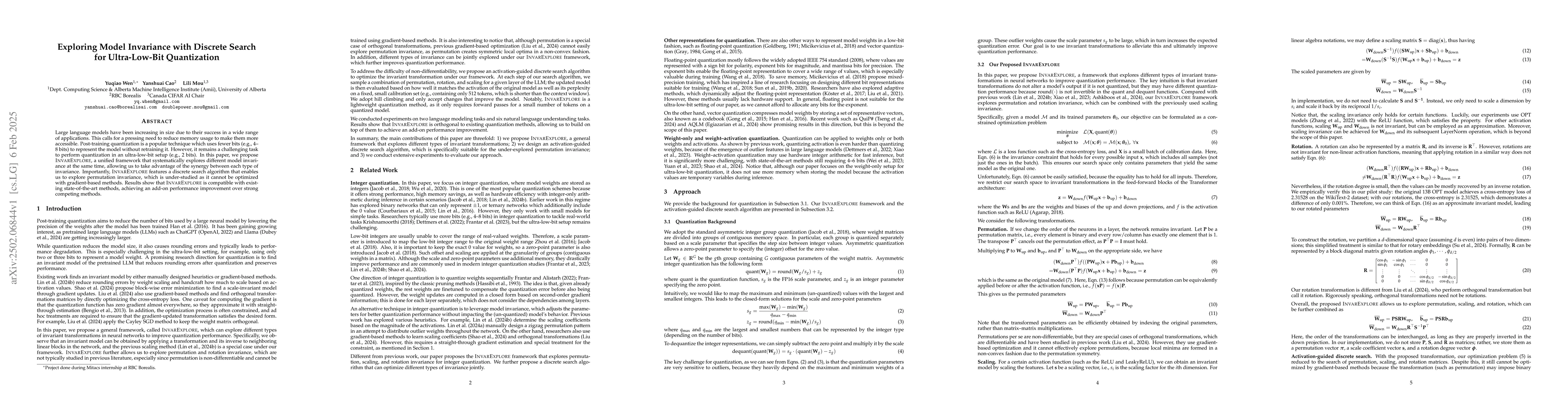 Thumbnail for Exploring Model Invariance with Discrete Search for Ultra-Low-Bit
  Quantization