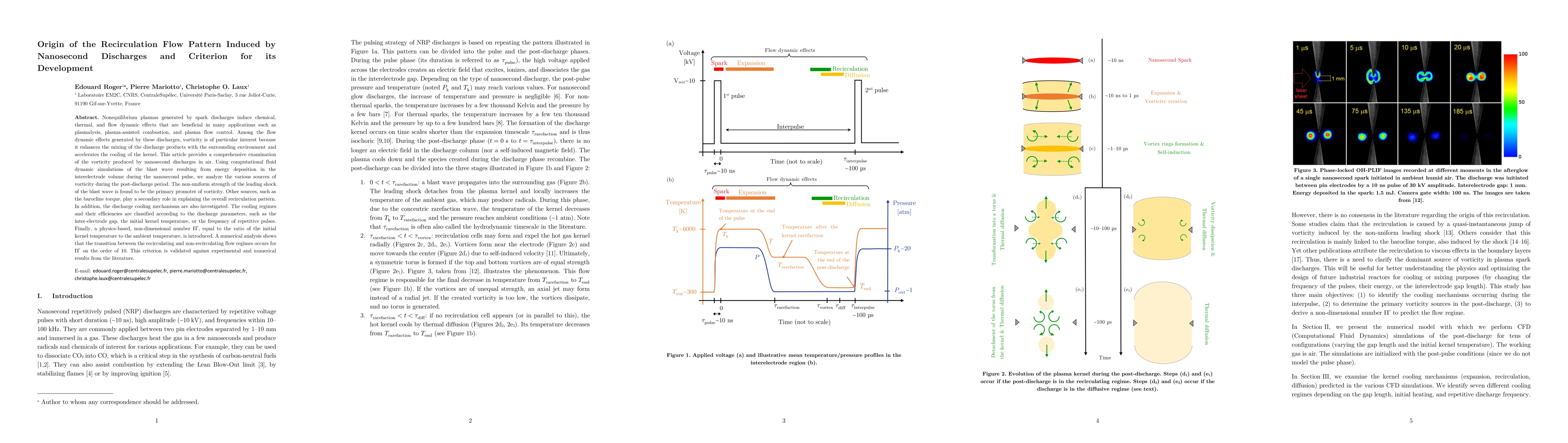 Thumbnail for Origin of the Recirculation Flow Pattern Induced by Nanosecond
  Discharges and Criterion for its Development