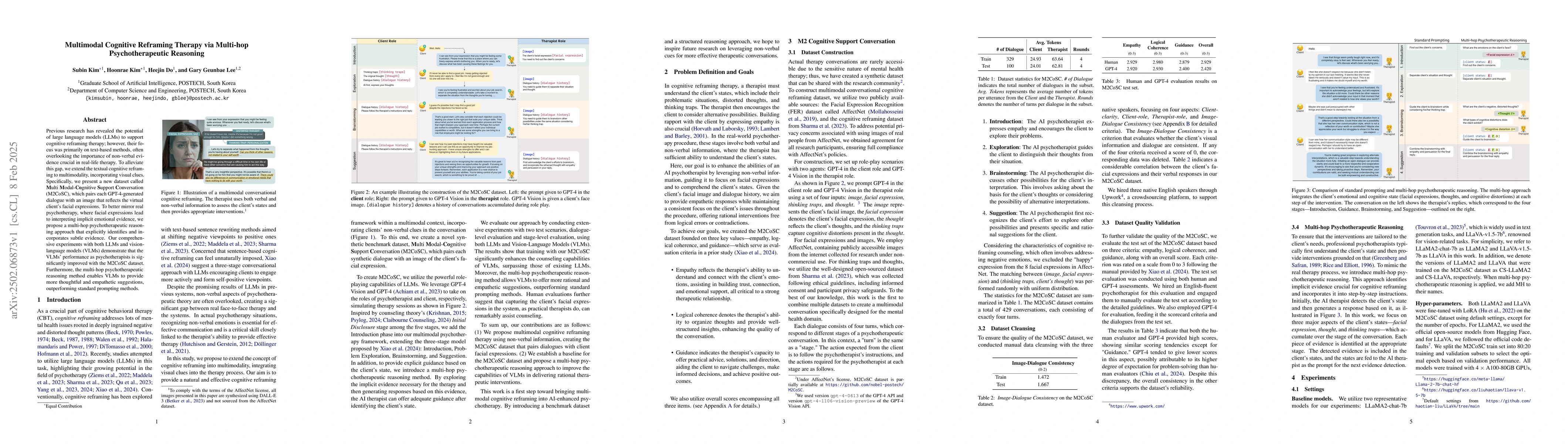 Thumbnail for Multimodal Cognitive Reframing Therapy via Multi-hop Psychotherapeutic
  Reasoning