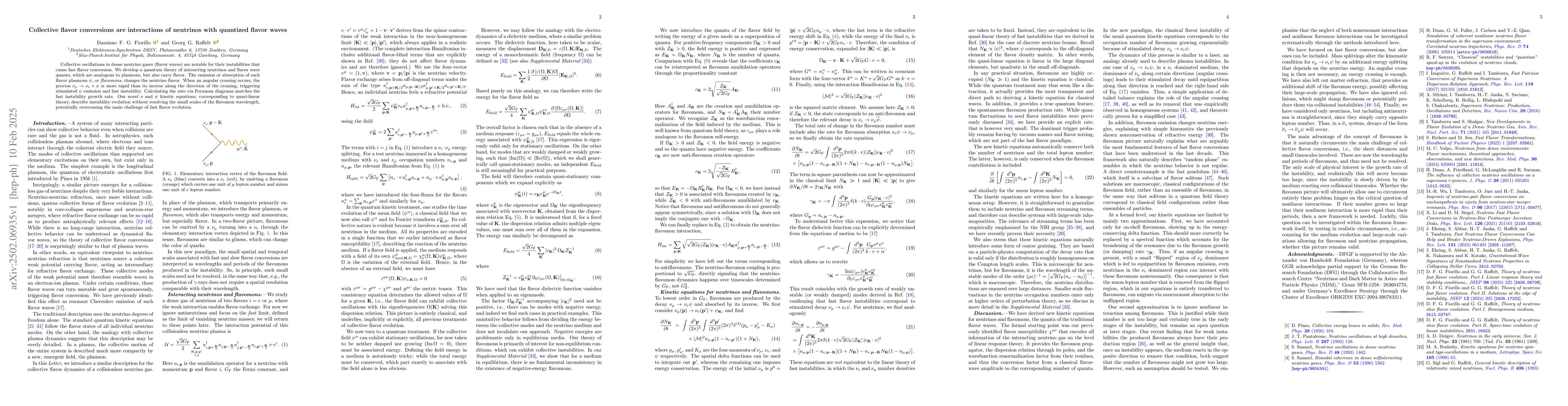 Thumbnail for Collective flavor conversions are interactions of neutrinos with
  quantized flavor waves