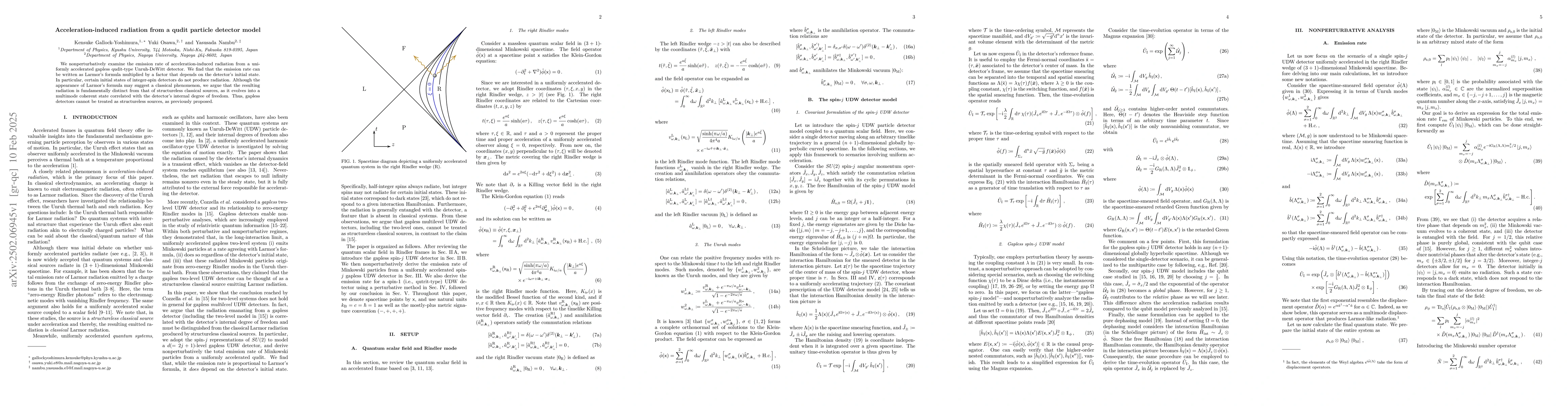 Thumbnail for Acceleration-induced radiation from a qudit particle detector model
