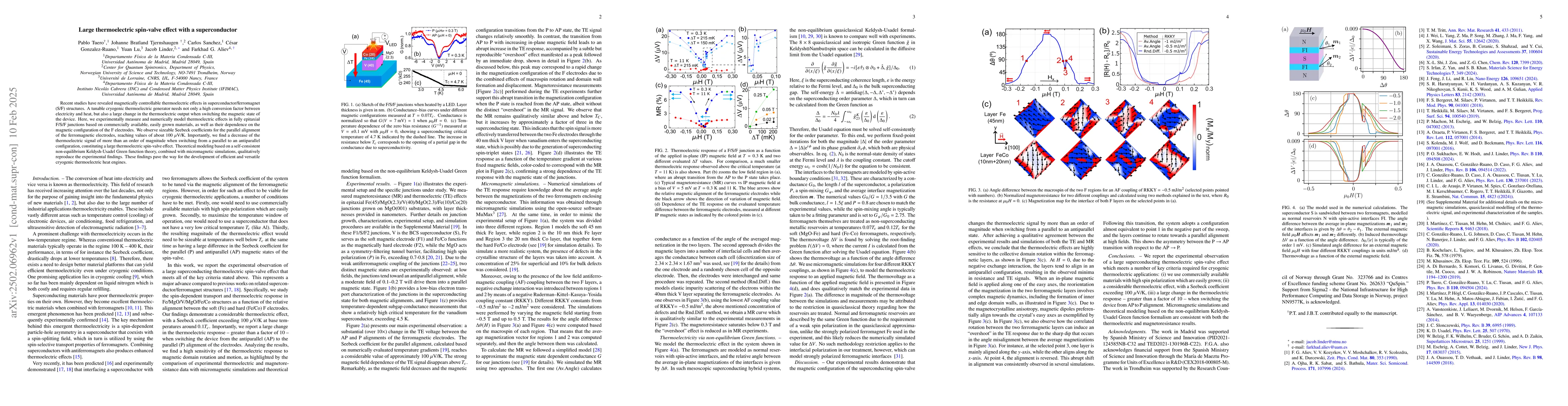 Thumbnail for Large thermoelectric spin-valve effect with a superconductor