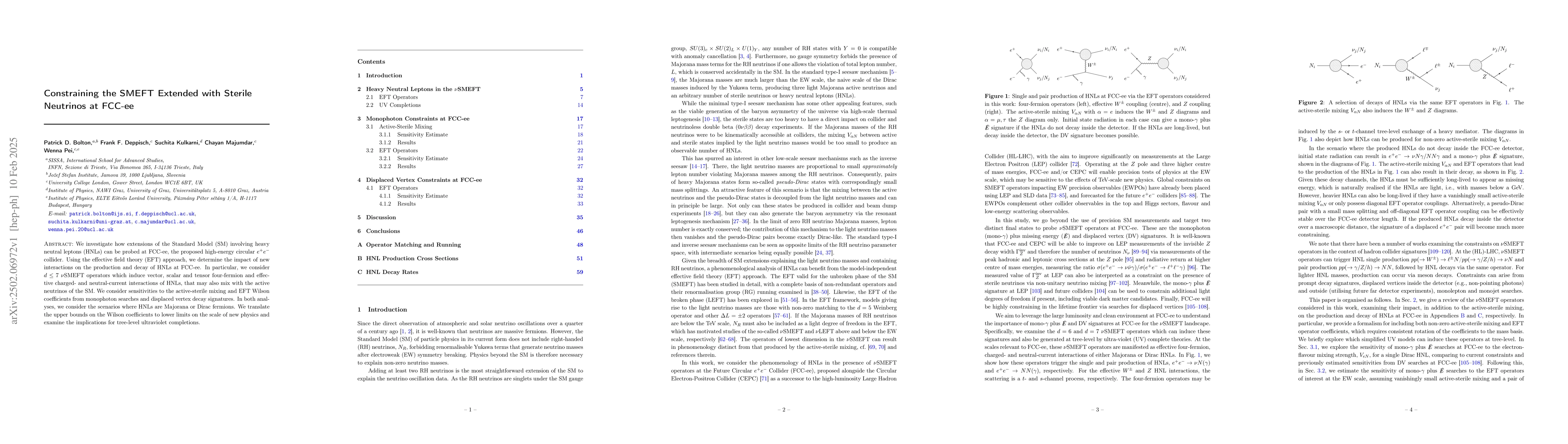Thumbnail for Constraining the SMEFT Extended with Sterile Neutrinos at FCC-ee