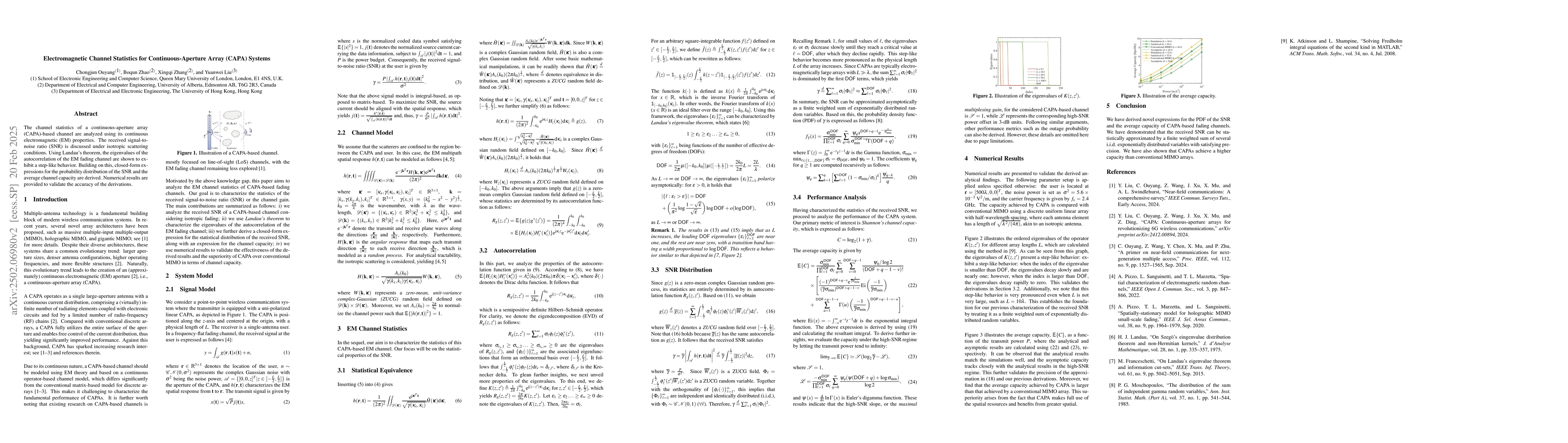 Thumbnail for Electromagnetic Channel Statistics for Continuous-Aperture Array (CAPA)
  Systems