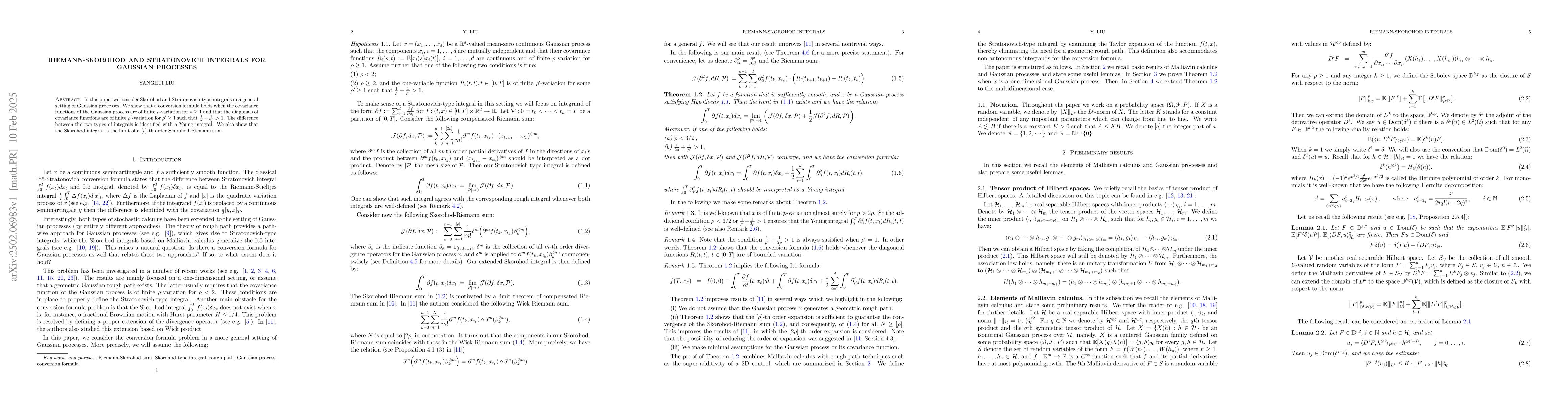 Thumbnail for Riemann-Skorohod and Stratonovich integrals for Gaussian processes