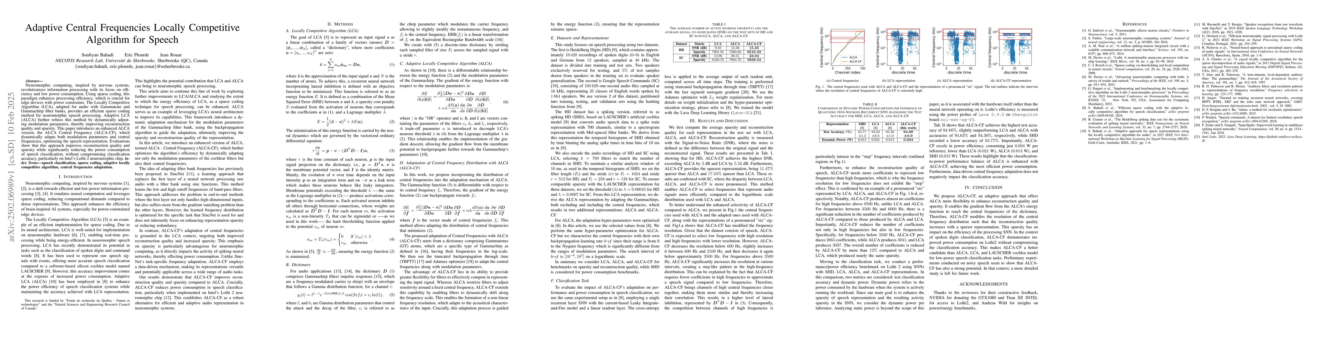 Thumbnail for Adaptive Central Frequencies Locally Competitive Algorithm for Speech