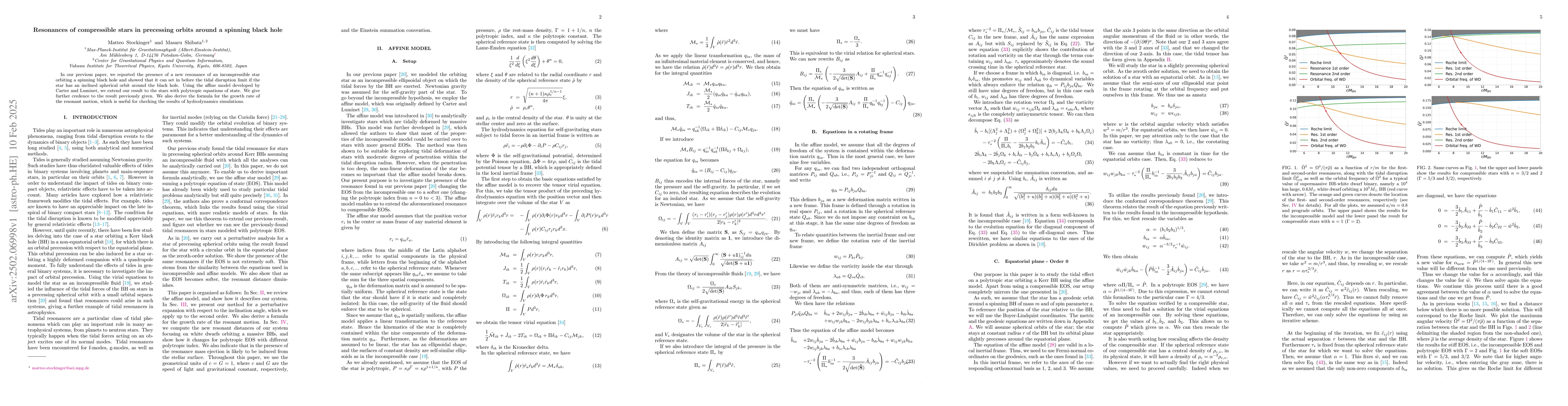 Thumbnail for Resonances of compressible stars in precessing orbits around a spinning
  black hole