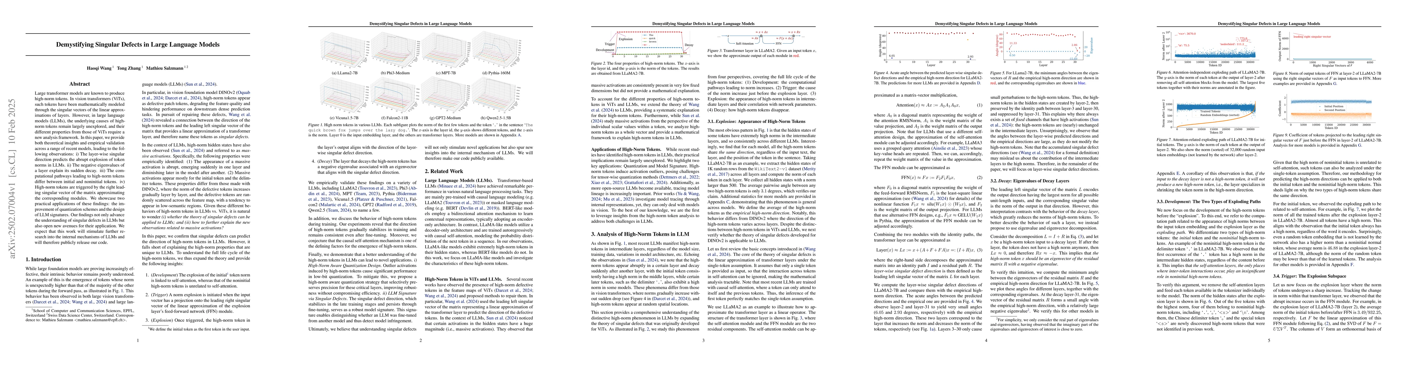 Thumbnail for Demystifying Singular Defects in Large Language Models