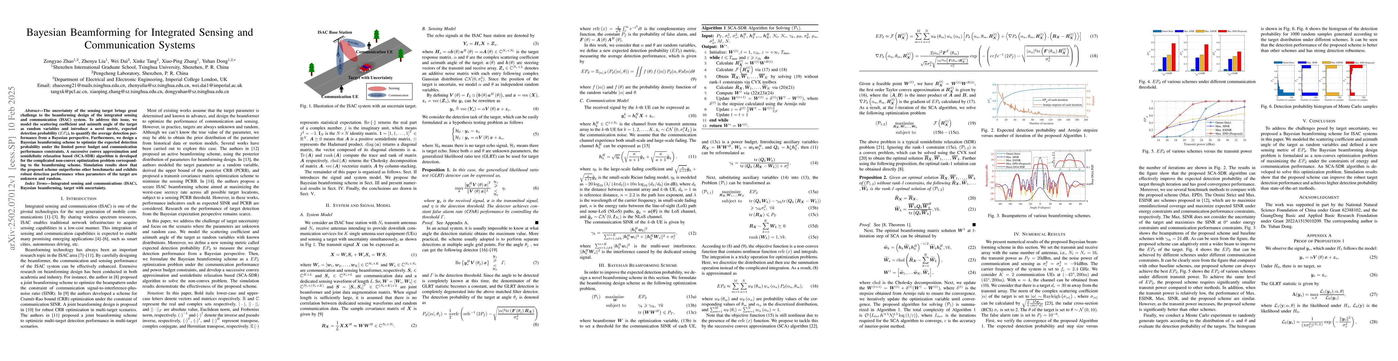 Thumbnail for Bayesian Beamforming for Integrated Sensing and Communication Systems