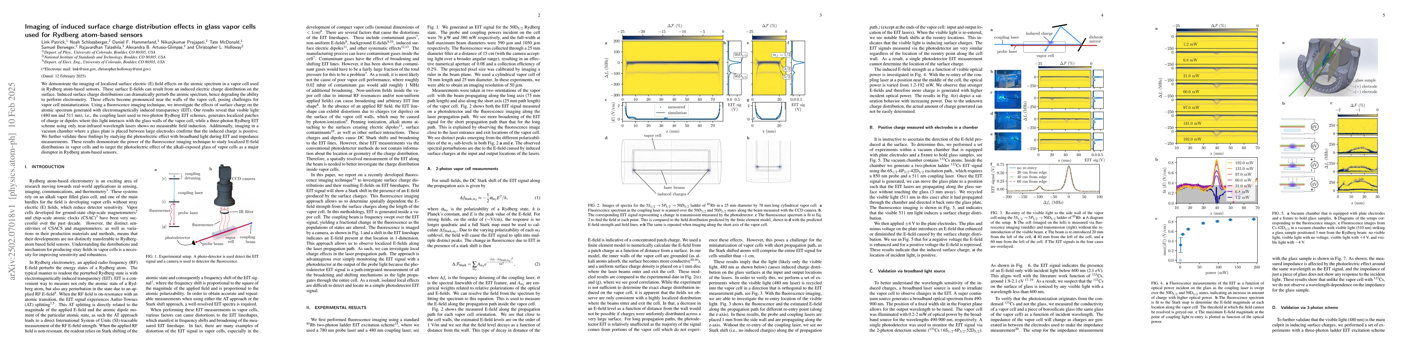 Thumbnail for Imaging of induced surface charge distribution effects in glass vapor
  cells used for Rydberg atom-based sensors