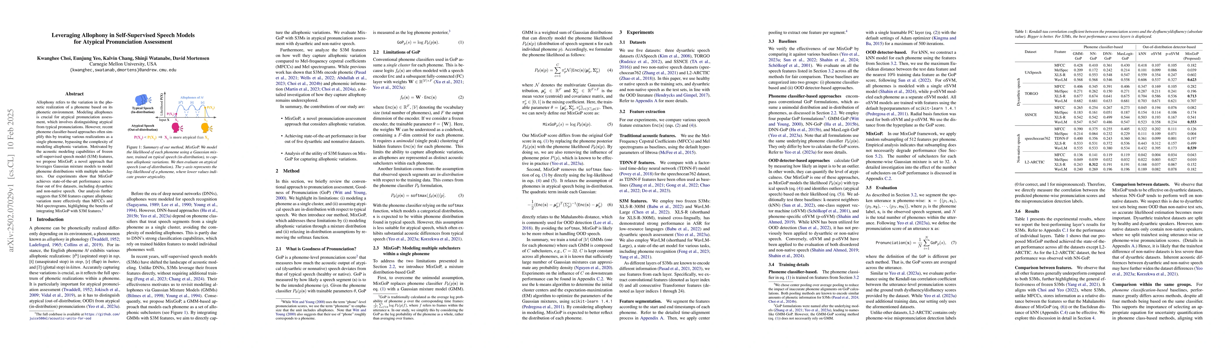 Thumbnail for Leveraging Allophony in Self-Supervised Speech Models for Atypical
  Pronunciation Assessment