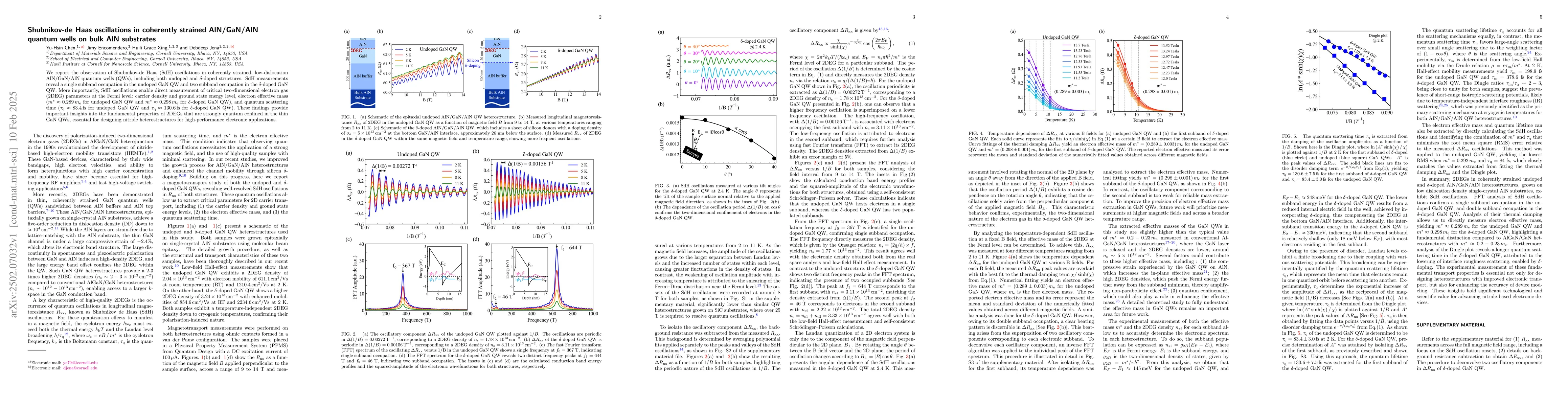 Thumbnail for Shubnikov-de Haas oscillations in coherently strained AlN/GaN/AlN
  quantum wells on bulk AlN substrates