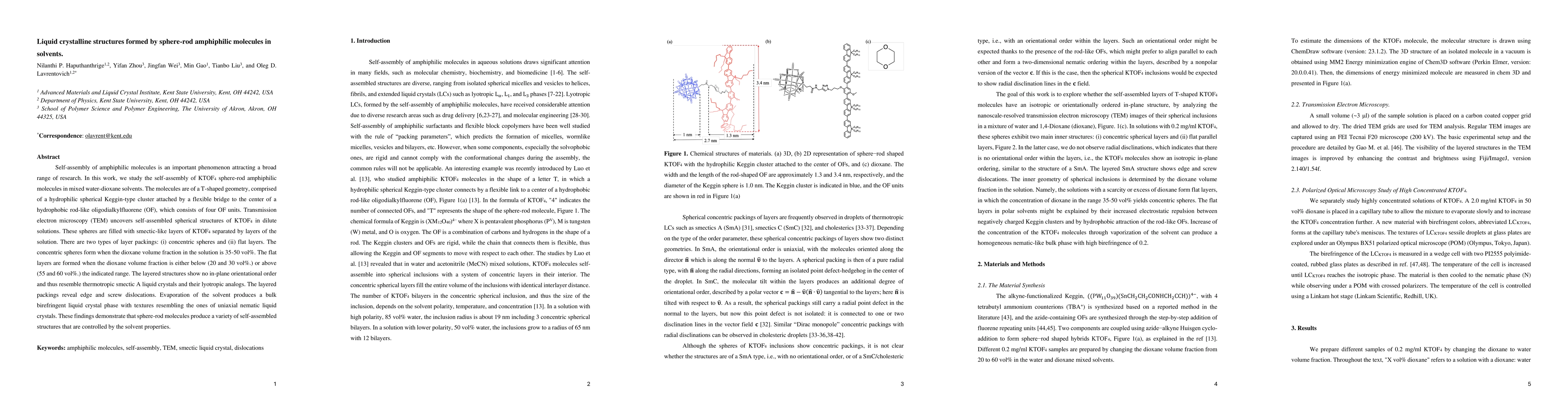 Thumbnail for Liquid crystalline structures formed by sphere-rod amphiphilic molecules
  in solvents