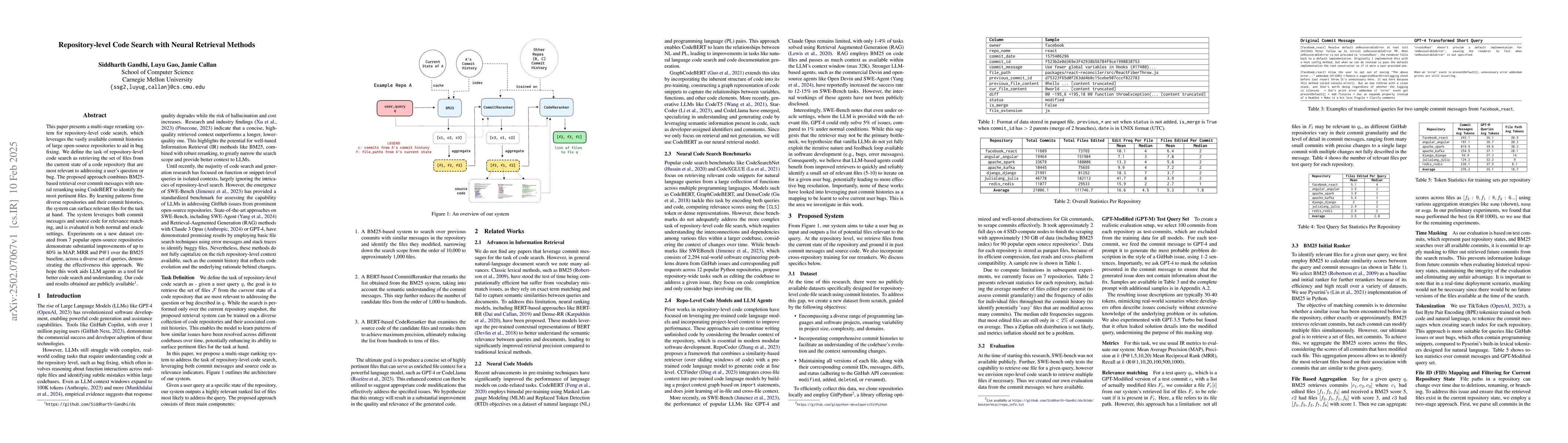 Thumbnail for Repository-level Code Search with Neural Retrieval Methods