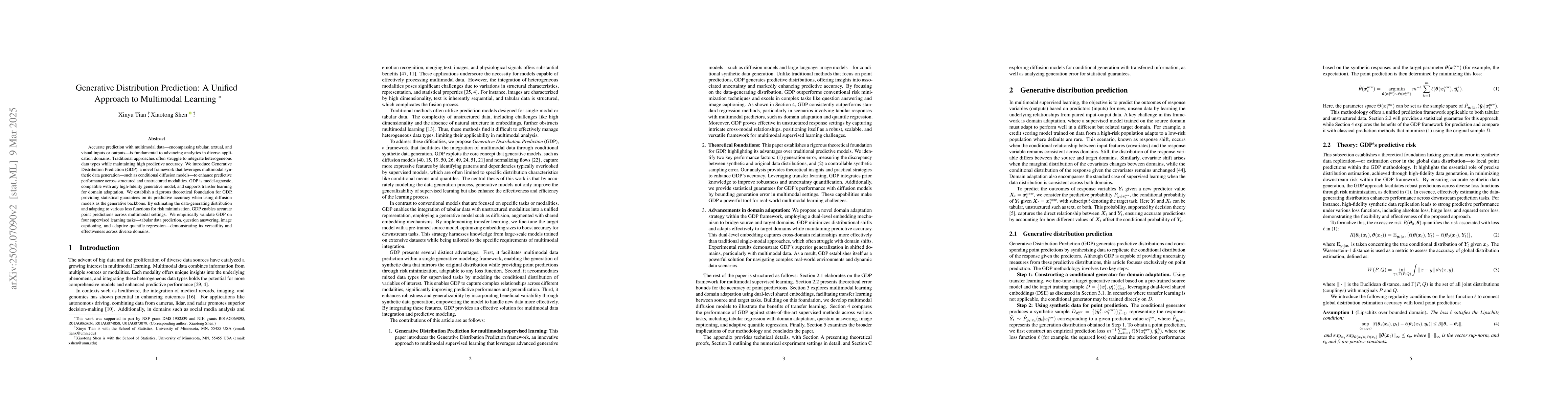 Thumbnail for Generative Distribution Prediction: A Unified Approach to Multimodal
  Learning