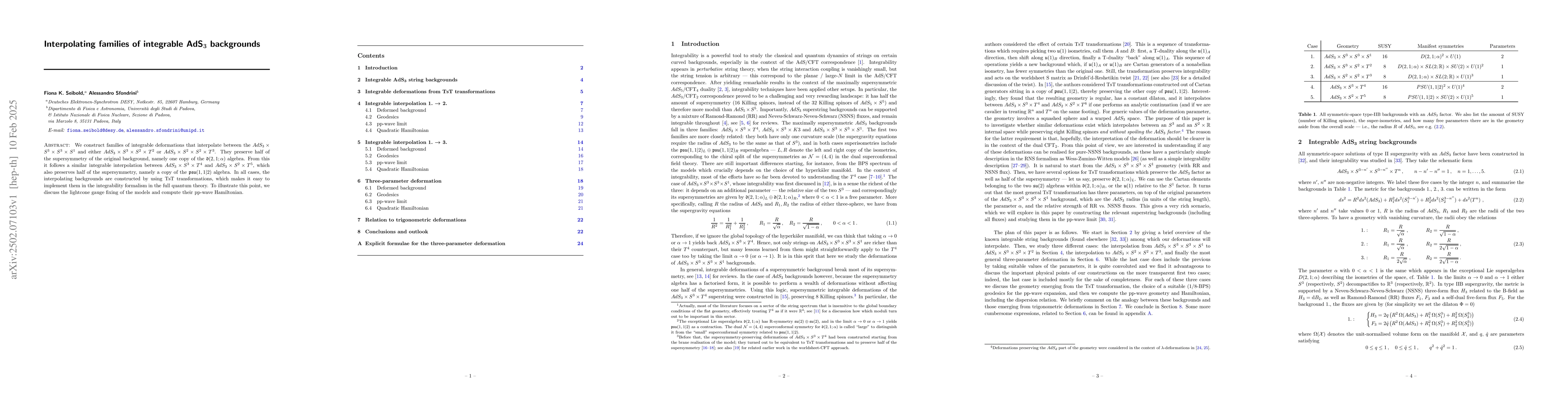 Thumbnail for Interpolating families of integrable AdS3 backgrounds