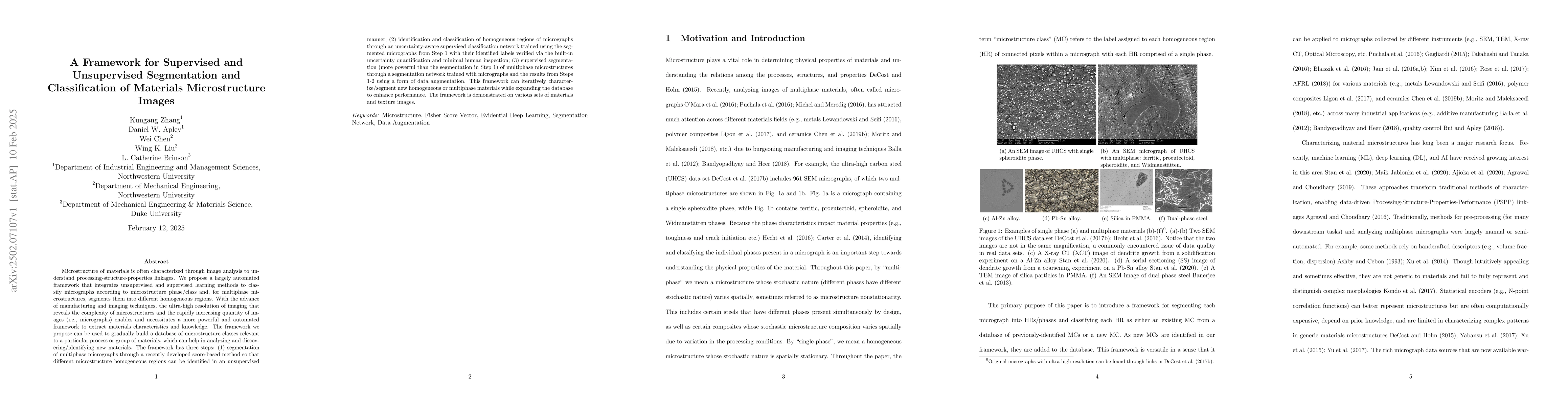 Thumbnail for A Framework for Supervised and Unsupervised Segmentation and
  Classification of Materials Microstructure Images