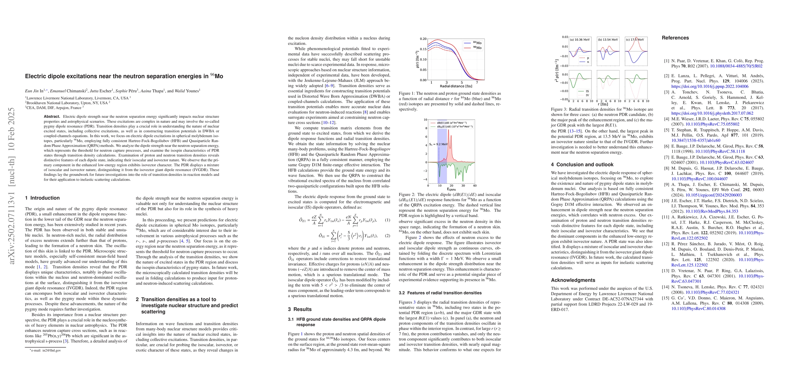 Thumbnail for Electric dipole excitations near the neutron separation energies in
  $^{96}$Mo