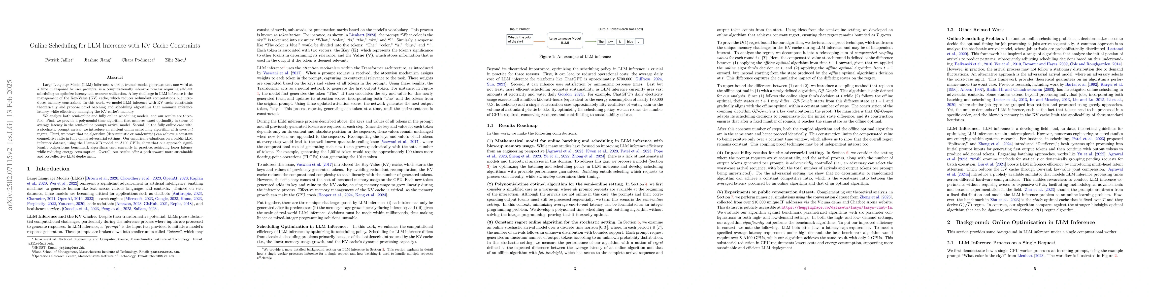 Thumbnail for Online Scheduling for LLM Inference with KV Cache Constraints