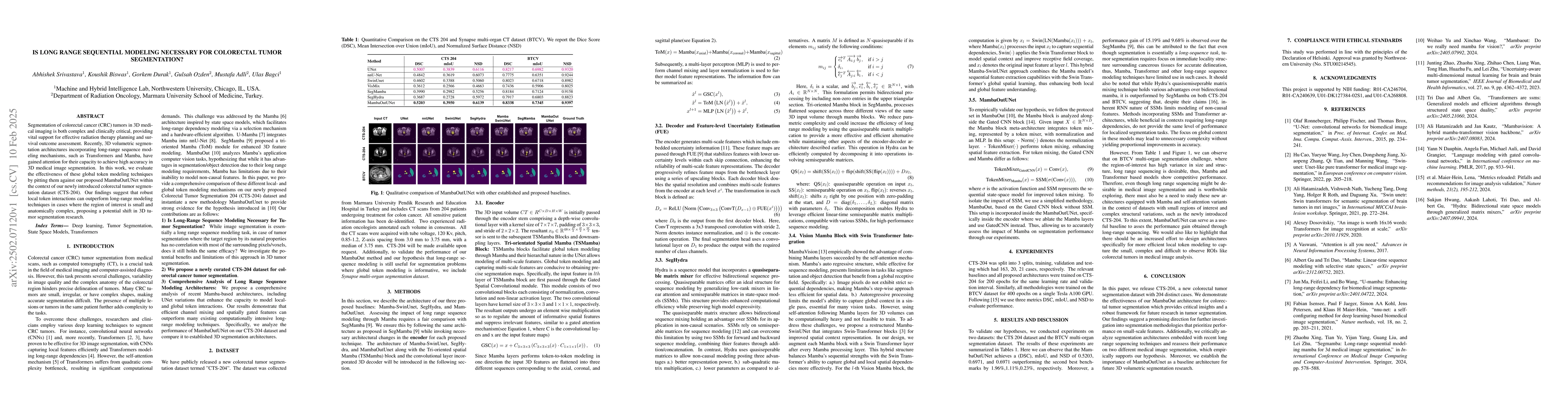 Thumbnail for Is Long Range Sequential Modeling Necessary For Colorectal Tumor
  Segmentation?