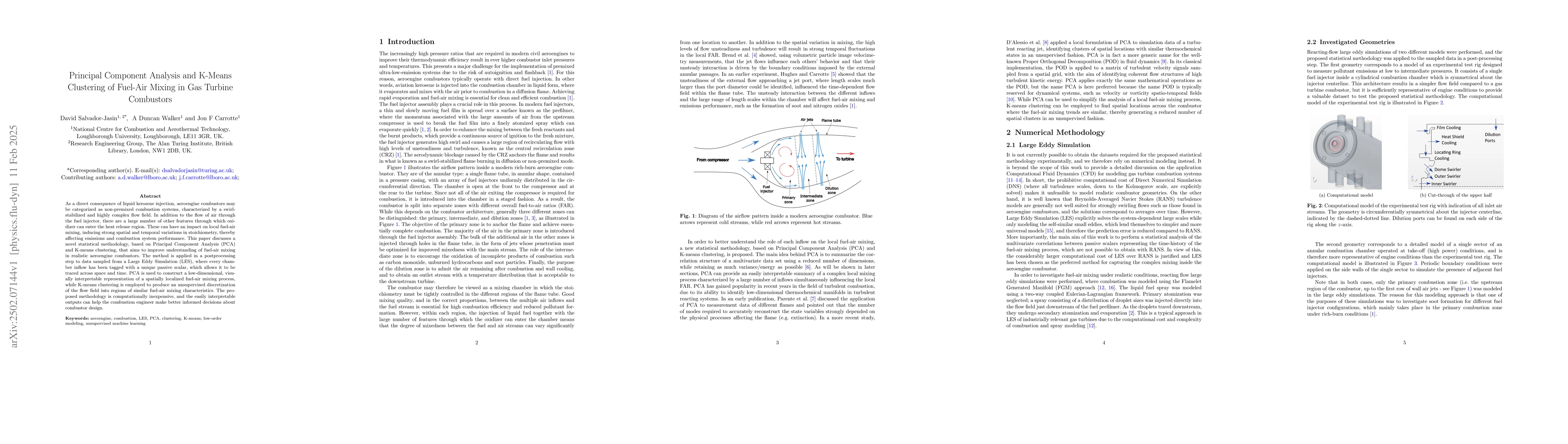 Thumbnail for Principal Component Analysis and K-Means Clustering of Fuel-Air Mixing
  in Gas Turbine Combustors