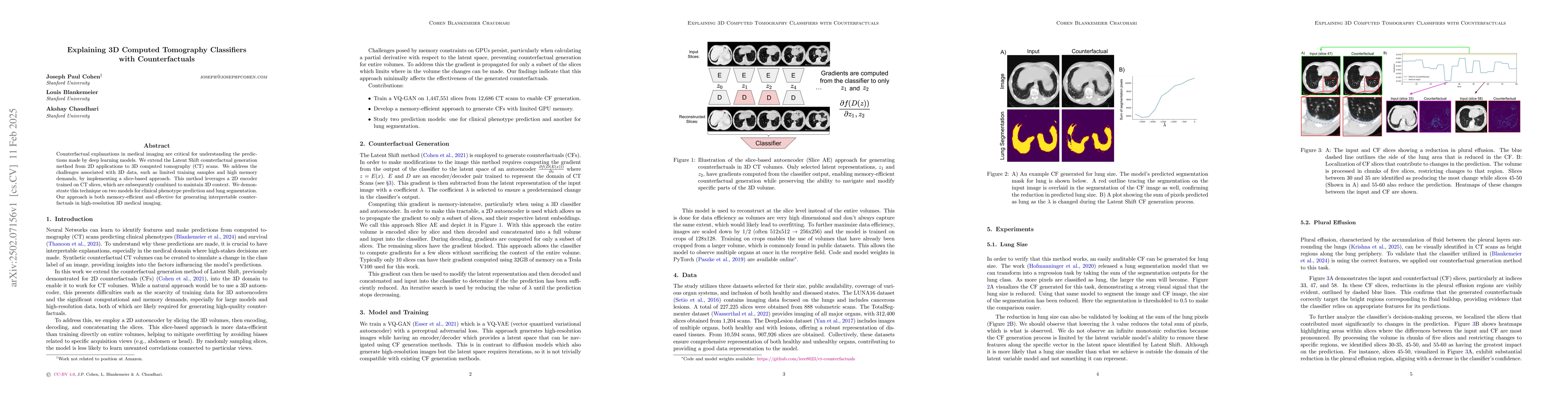 Thumbnail for Explaining 3D Computed Tomography Classifiers with Counterfactuals