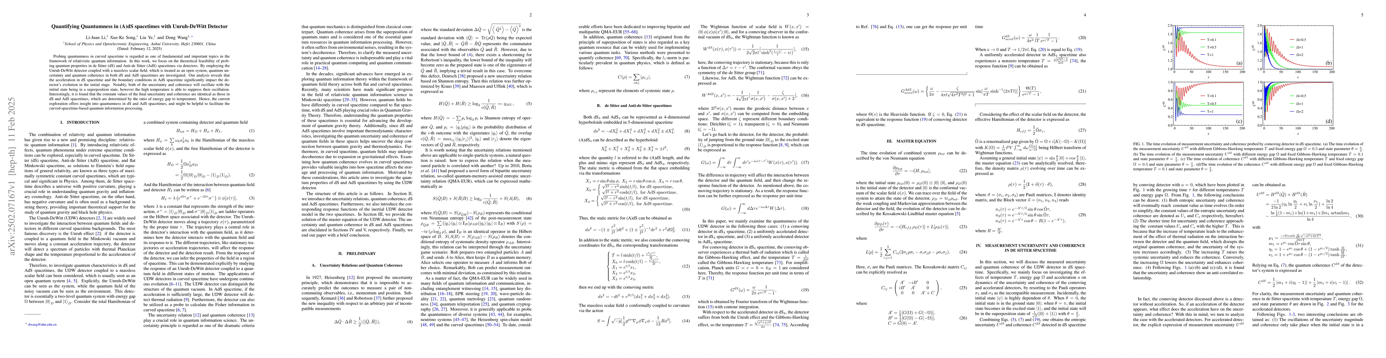 Thumbnail for Quantifying Quantumness in (A)dS spacetimes with Unruh-DeWitt Detector