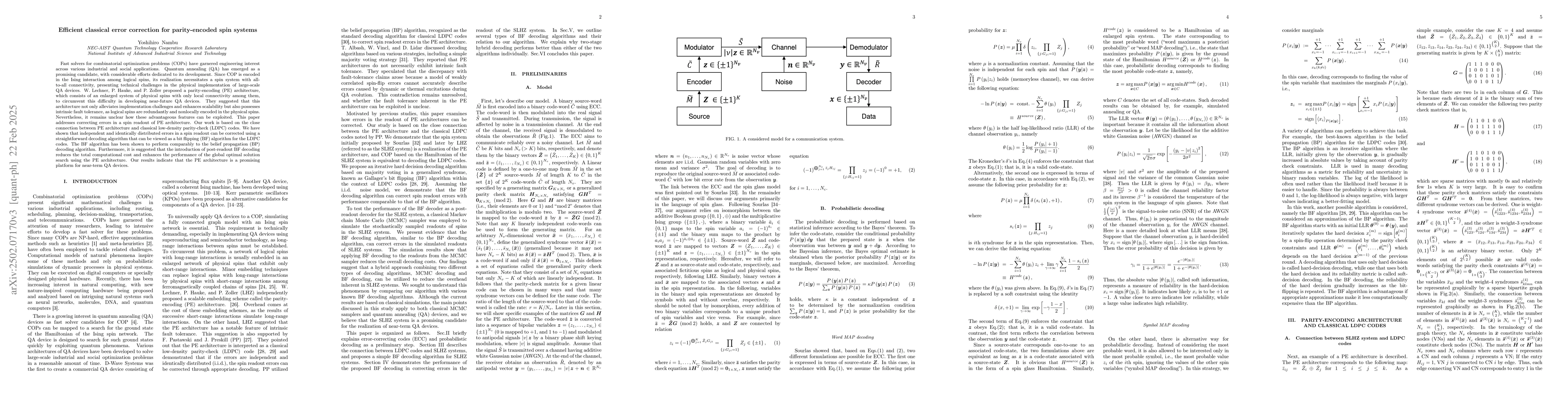 Thumbnail for Effcient classical error correction for parity-encoded spin systems