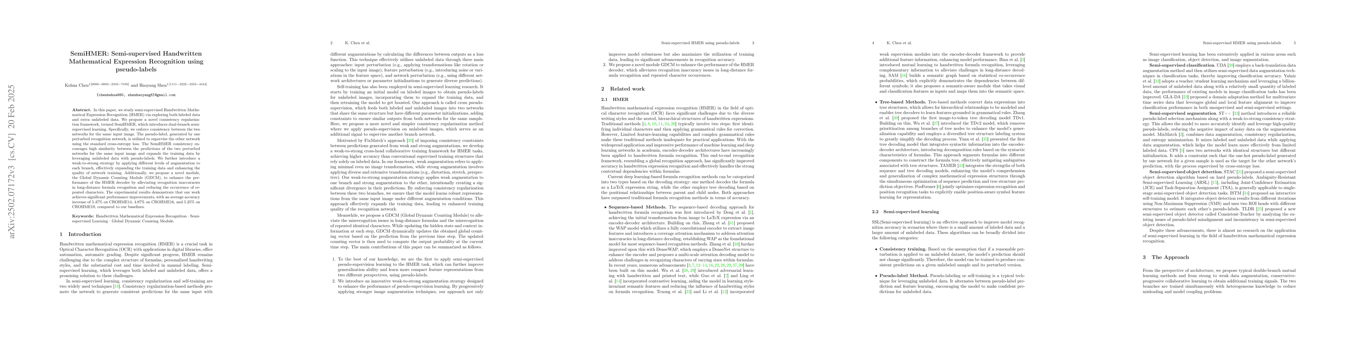 Thumbnail for SemiHMER: Semi-supervised Handwritten Mathematical Expression
  Recognition using pseudo-labels