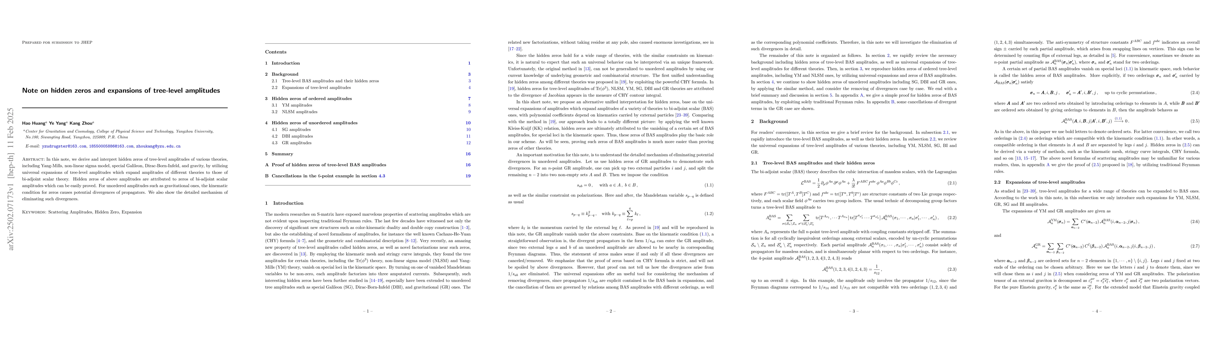 Thumbnail for Note on hidden zeros and expansions of tree-level amplitudes