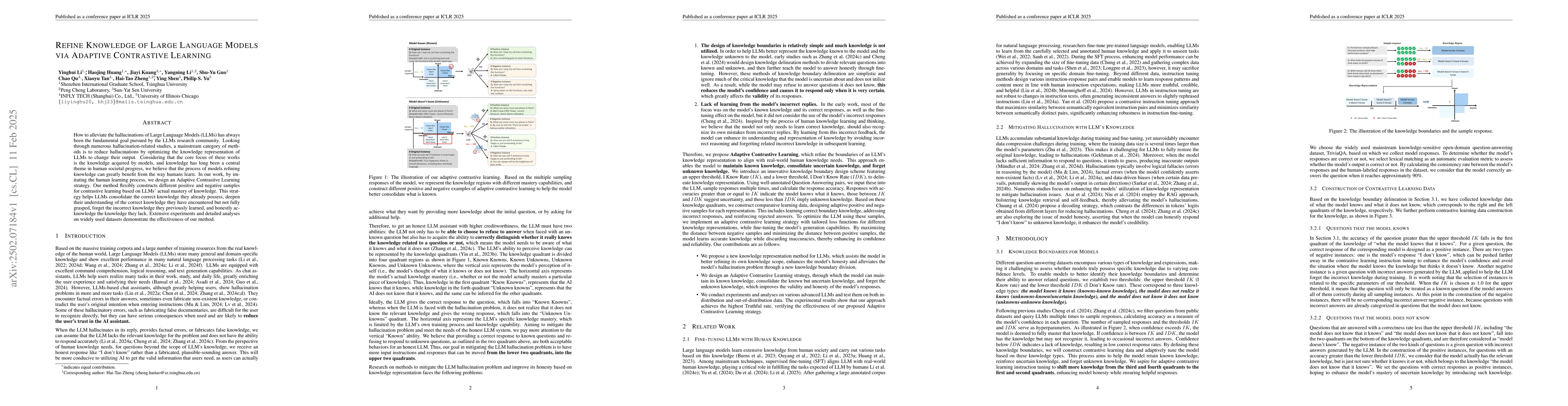 Thumbnail for Refine Knowledge of Large Language Models via Adaptive Contrastive
  Learning