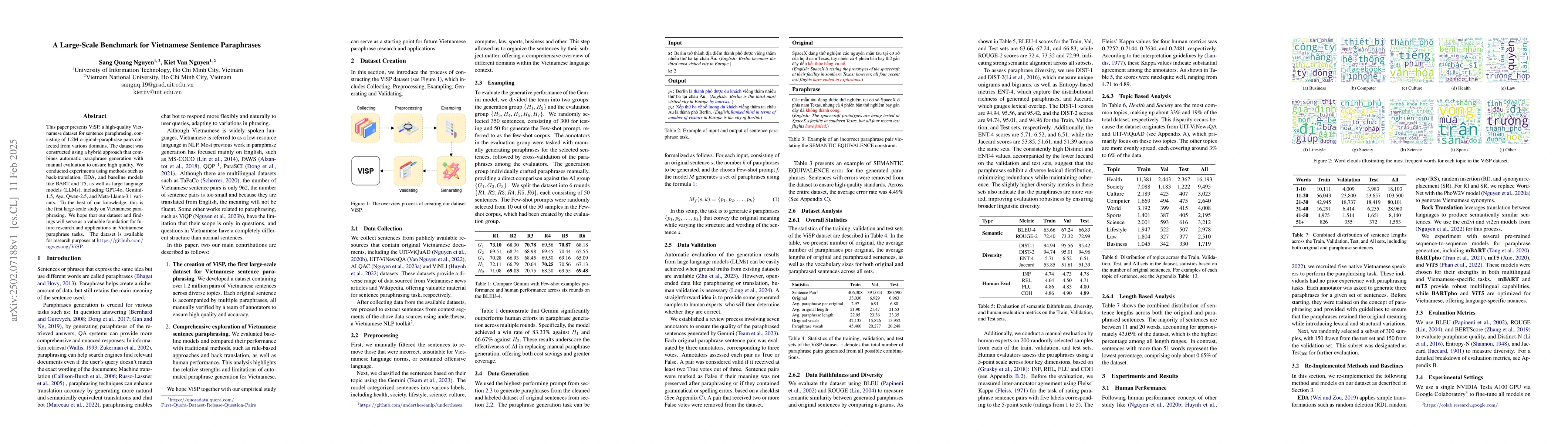 Thumbnail for A Large-Scale Benchmark for Vietnamese Sentence Paraphrases