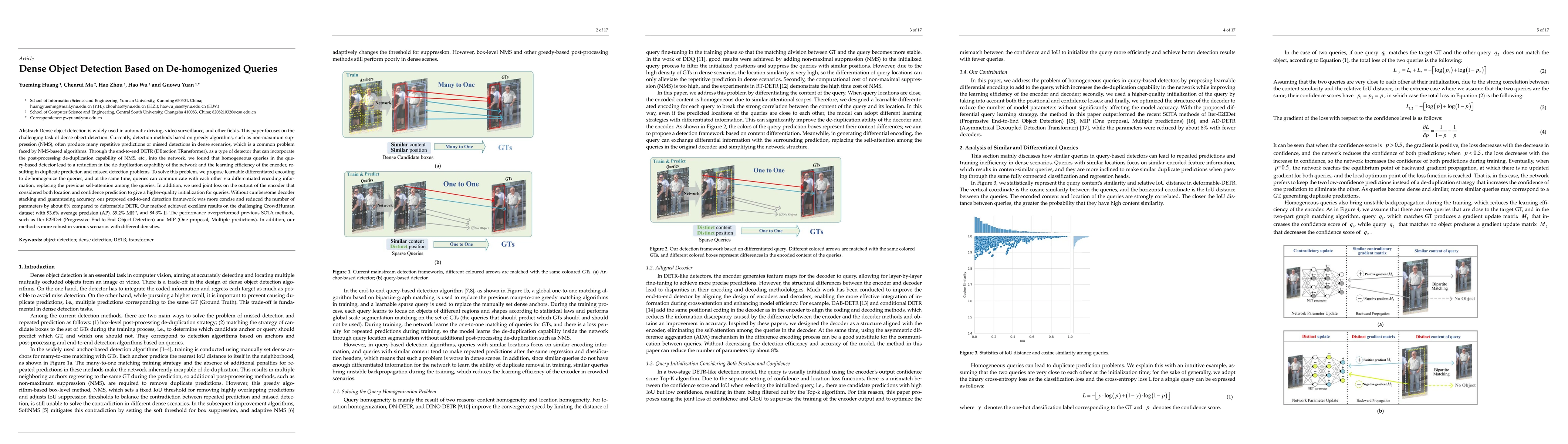 Thumbnail for Dense Object Detection Based on De-homogenized Queries