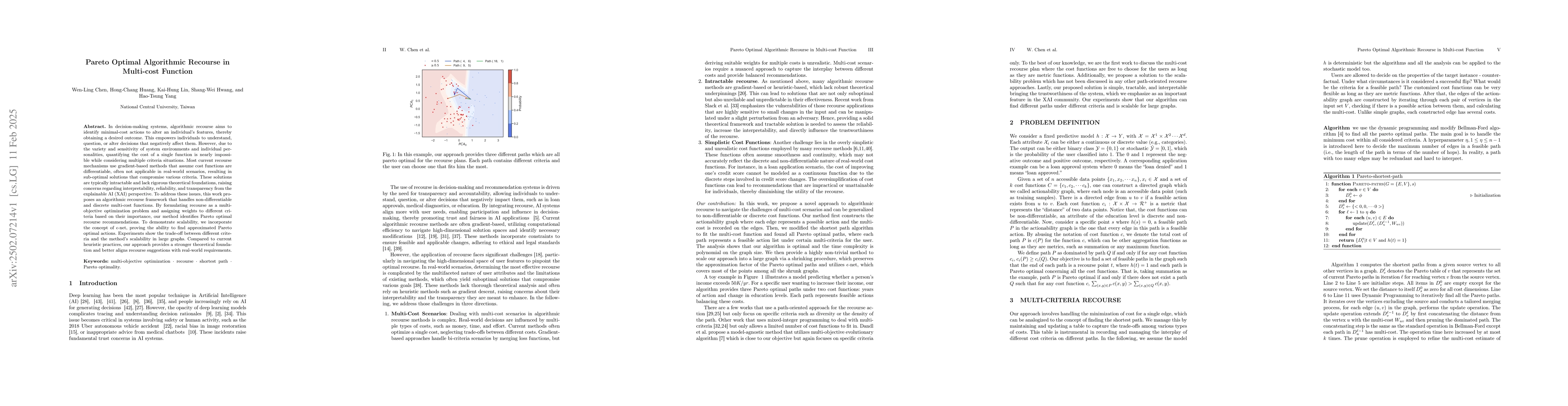Thumbnail for Pareto Optimal Algorithmic Recourse in Multi-cost Function