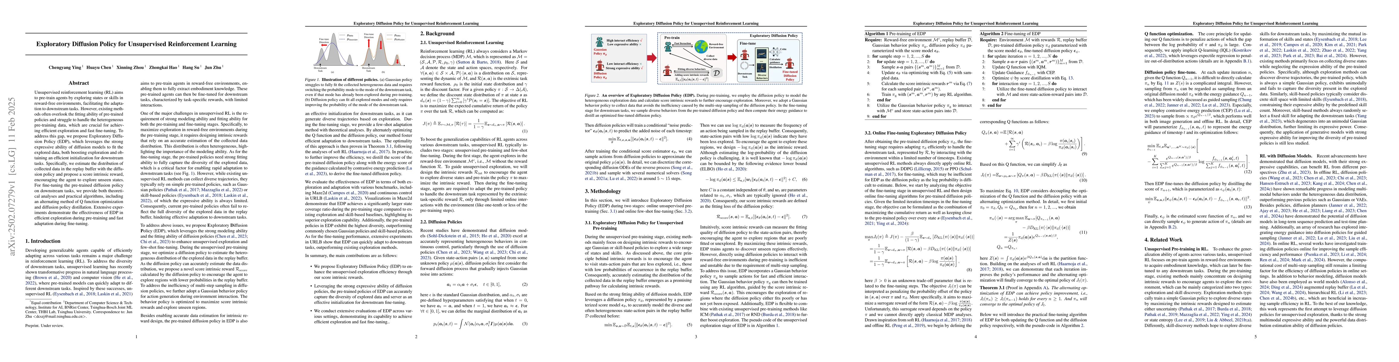Thumbnail for Exploratory Diffusion Policy for Unsupervised Reinforcement Learning