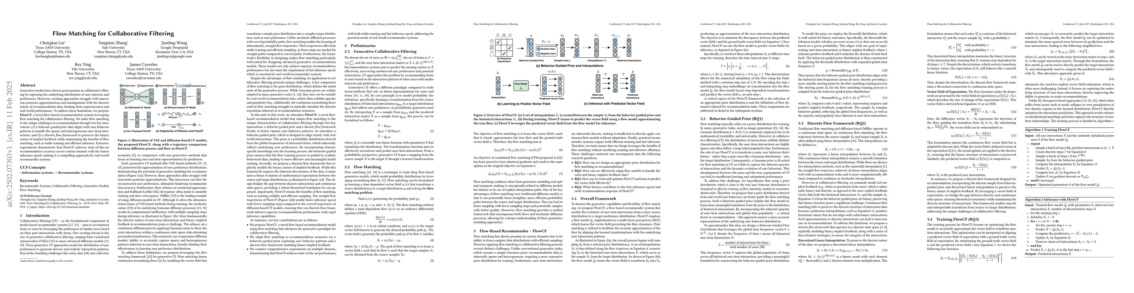 Thumbnail for Flow Matching for Collaborative Filtering