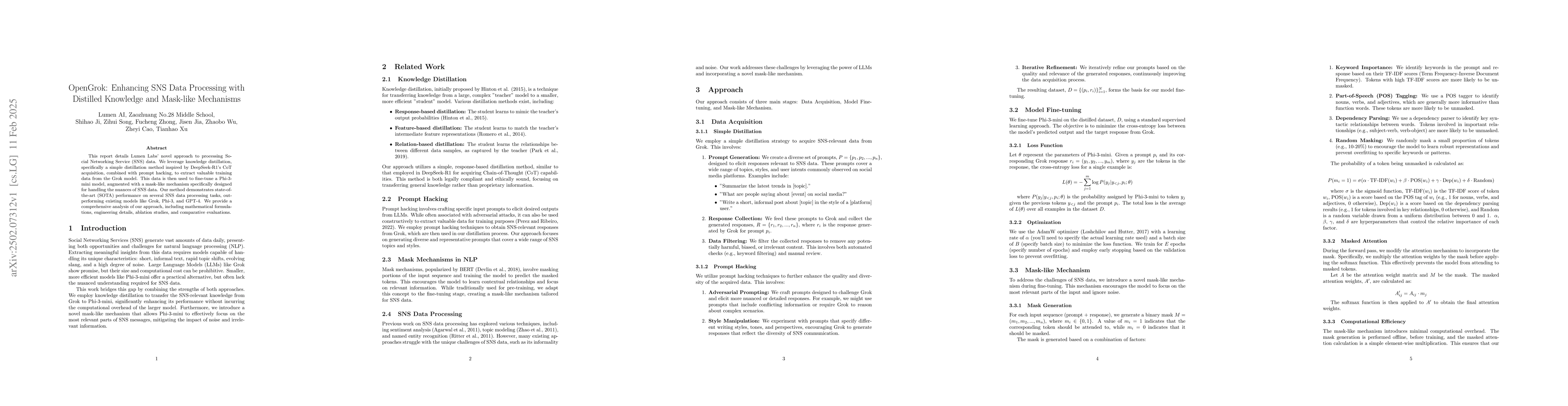 Thumbnail for OpenGrok: Enhancing SNS Data Processing with Distilled Knowledge and
  Mask-like Mechanisms