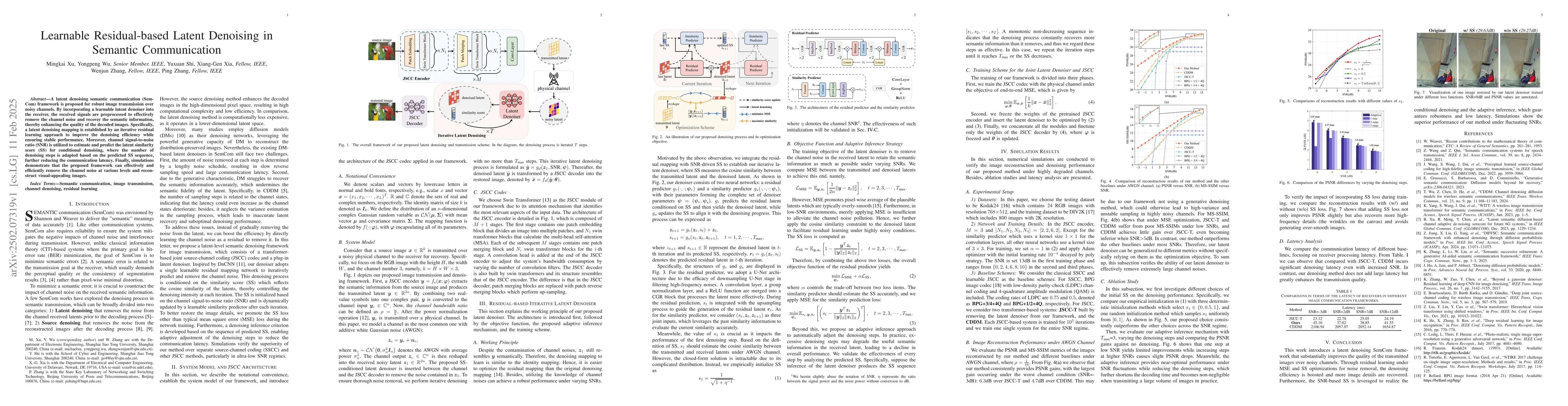 Thumbnail for Learnable Residual-based Latent Denoising in Semantic Communication