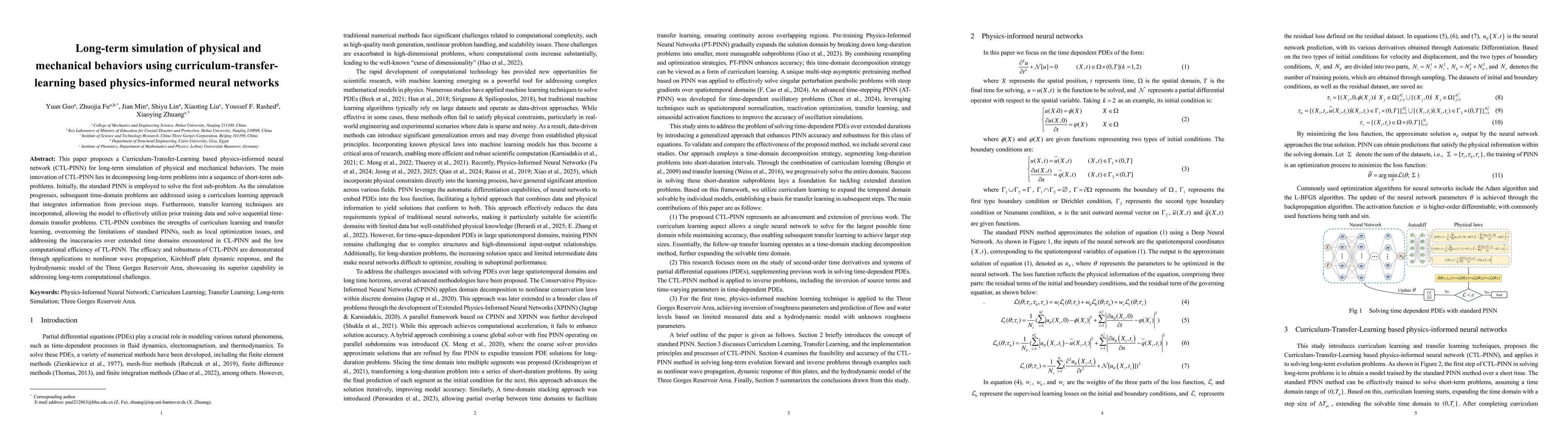 Thumbnail for Long-term simulation of physical and mechanical behaviors using
  curriculum-transfer-learning based physics-informed neural networks